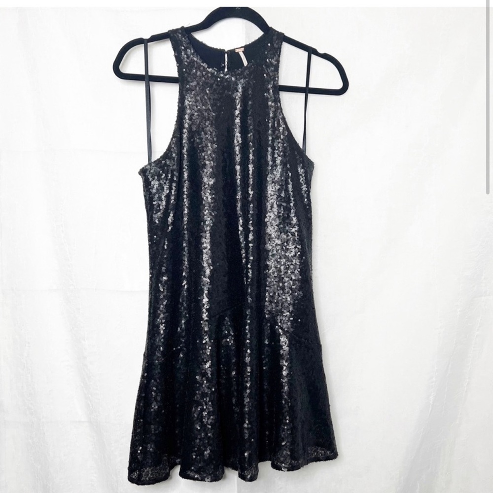 Free People Black Sequin Mini Dress